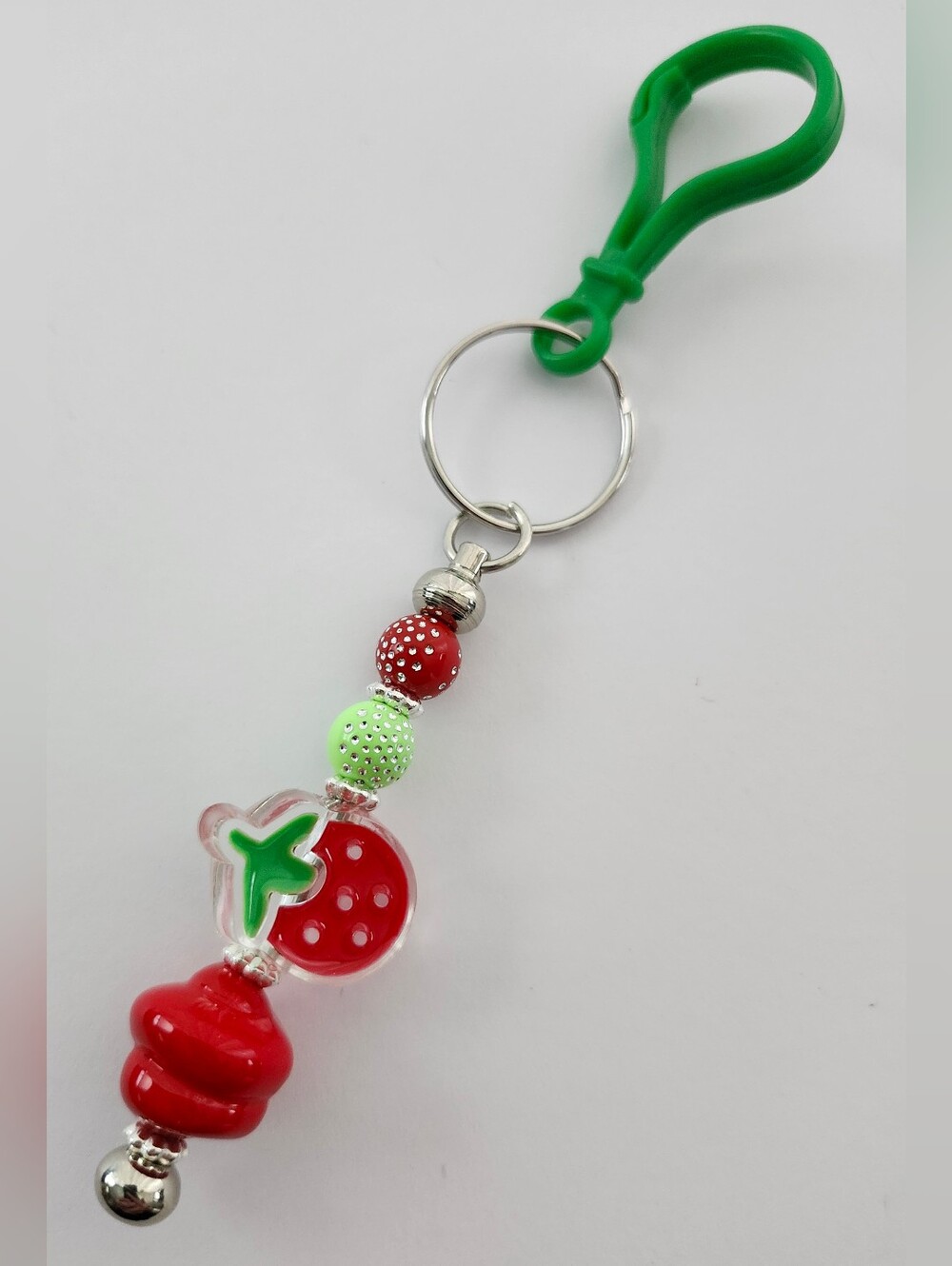 Strawberry Backpack Zipper Charm Handcrafted